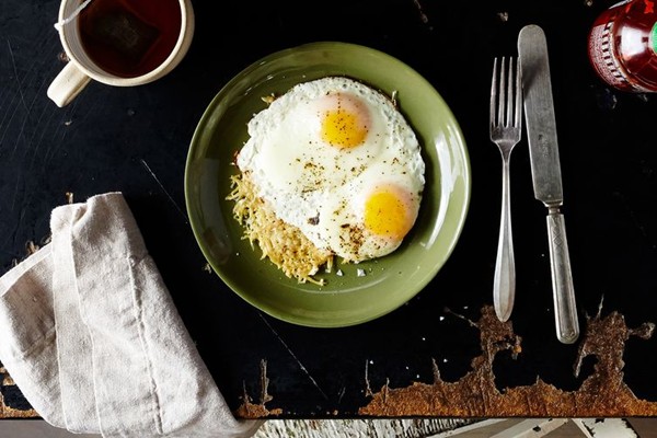 Cheese-crusted eggs