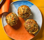 Cheese, cumin & onion seed cornbread muffins