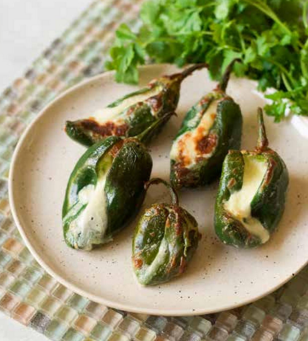 Cheese lovers' stuffed poblano peppers