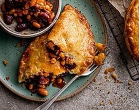 Cheese pastry bean parcels