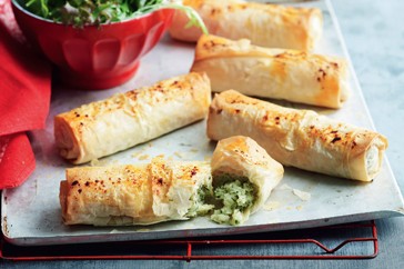 Cheese, potato & herb filo parcels