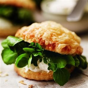 Cheese scones with watercress and goat's cheese