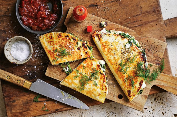 Cheese scraps quesadilla