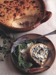 Cheese, spinach and sorrel roulade