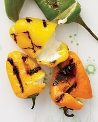Cheese-stuffed grilled peppers