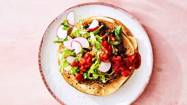 Cheese-stuffed tostadas