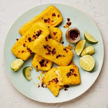 Cheese tamales with chilli oil