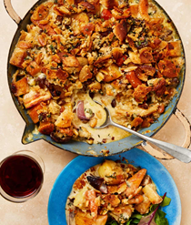 Cheeseboard gratin with a cracker crumble
