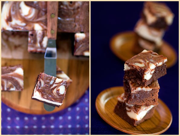 Cheesecake-marbled brownies (Brownies marbrés au cheesecake)