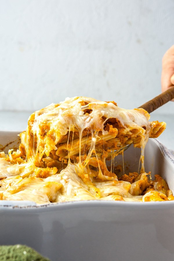 Cheesy baked pumpkin pasta