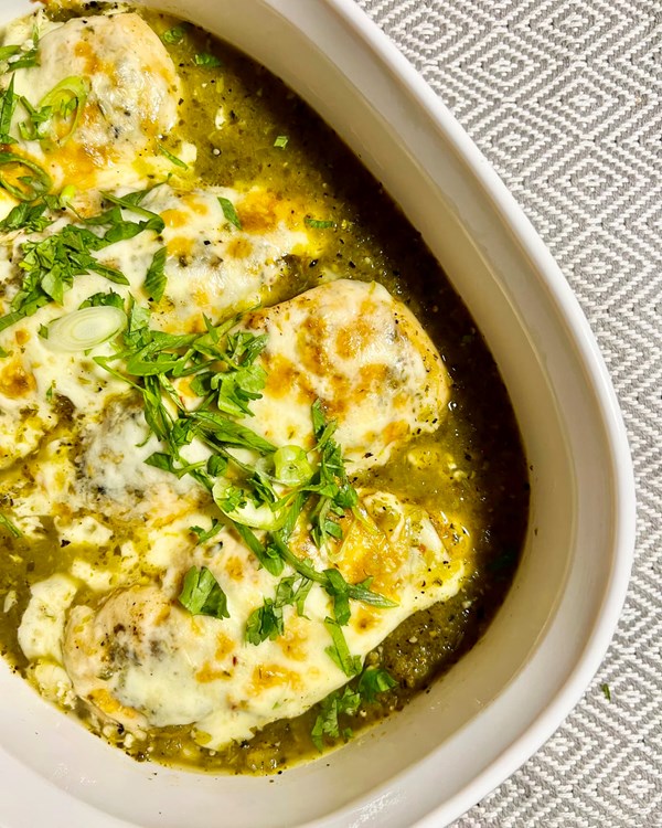 Cheesy baked salsa chicken