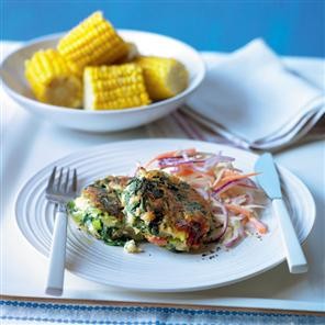 Cheesy bean burgers with easy slaw