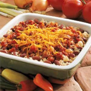 Cheesy beans and rice