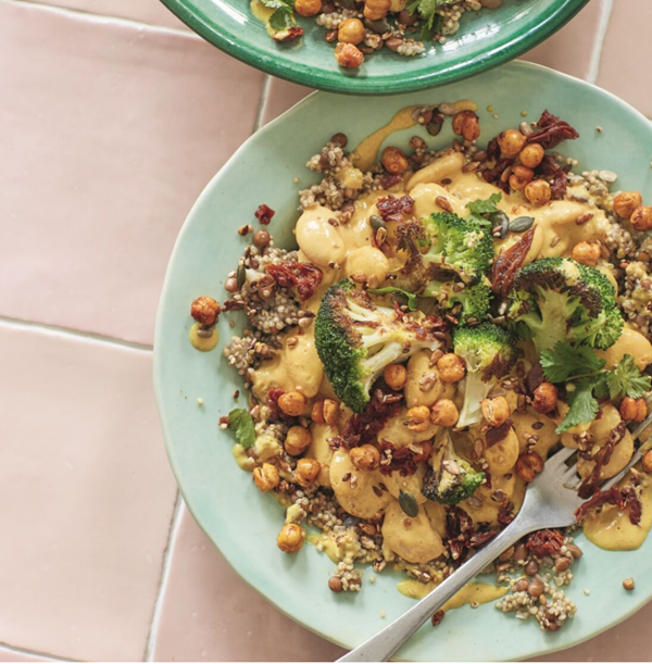 Cheesy, beany, broccoli power bowl
