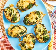 Cheesy broccoli-stuffed potatoes