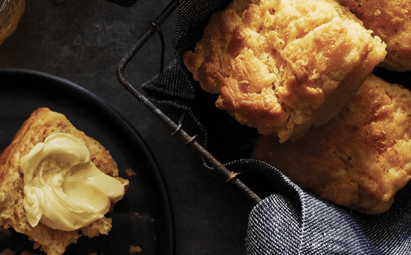Cheesy butter-swim Old Bay biscuits