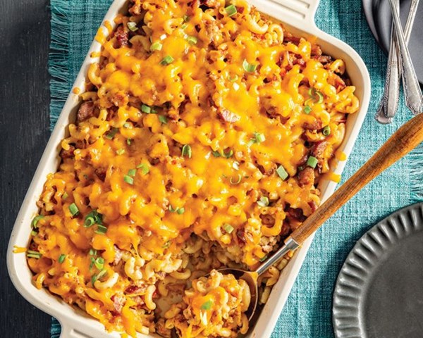 Cheesy Cajun pasta casserole