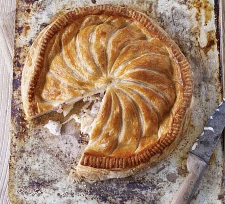 Cheesy celeriac, potato & bacon pithivier
