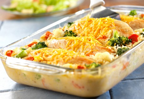 Cheesy chicken and rice casserole