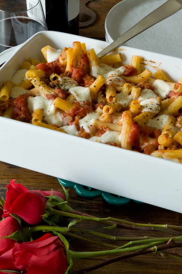 Cheesy chicken sausage pasta bake recipe | Eat Your Books