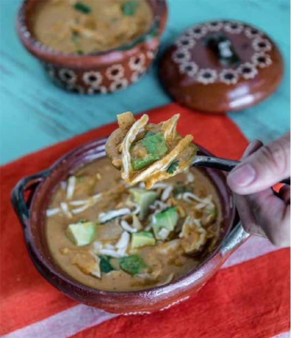 Cheesy chicken tortilla soup