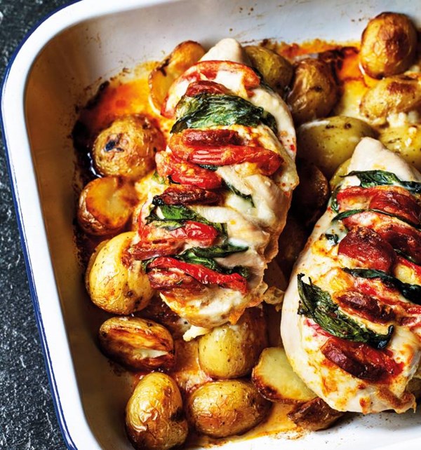 Cheesy chorizo chicken