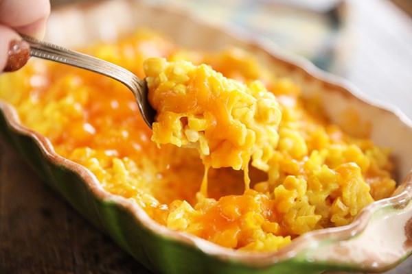 Cheesy corn and rice casserole
