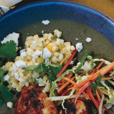 Cheesy creamed corn with cilantro