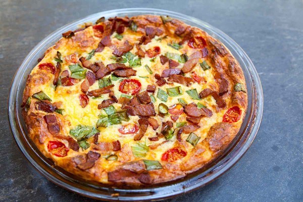 Cheesy crustless quiche