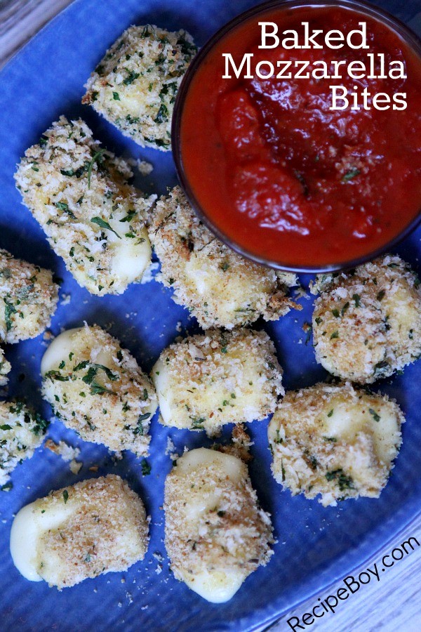 Cheesy "fried" mozzarella bites