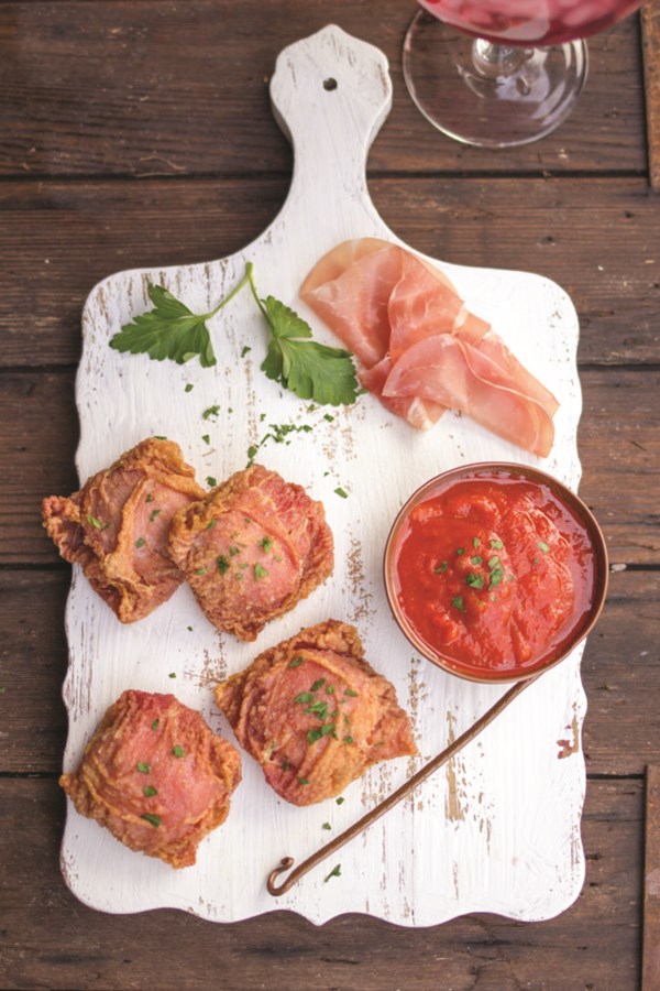Cheesy fried ravioli