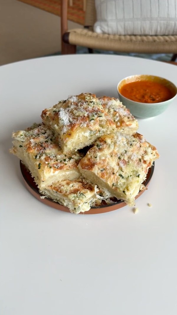 Cheesy garlic focaccia [The Pastry Box]