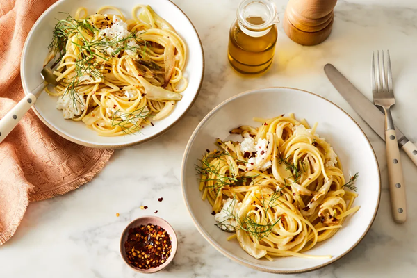Cheesy, garlicky roasted fennel pasta