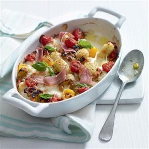 Cheesy gnocchi with Parma ham