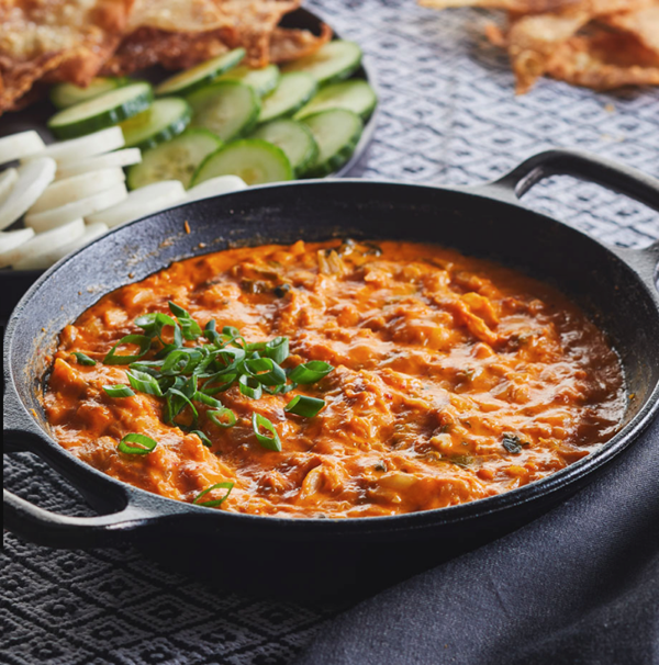 Cheesy grilled kimchi dip