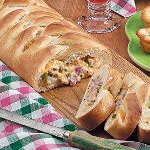 Cheesy ham braid