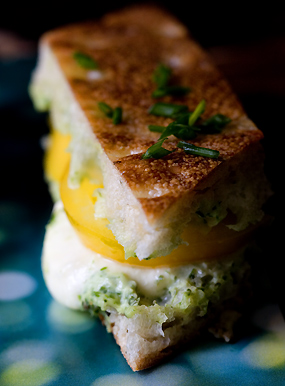 Cheesy, heirloom, panini batons