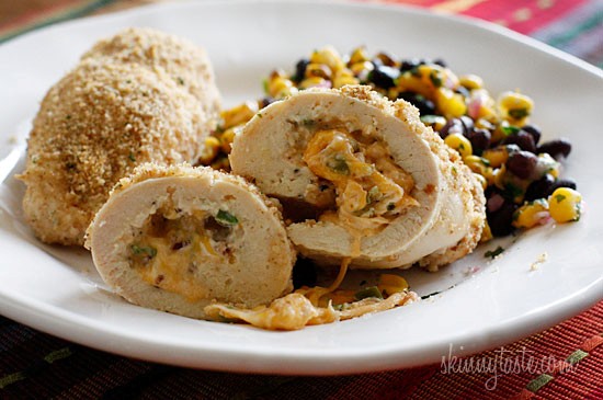 Cheesy jalapeño popper baked stuffed chicken