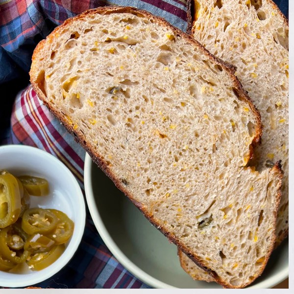 Cheesy jalapeno sourdough 