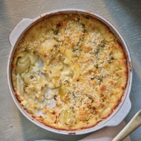 Cheesy leeks with crispy crumb
