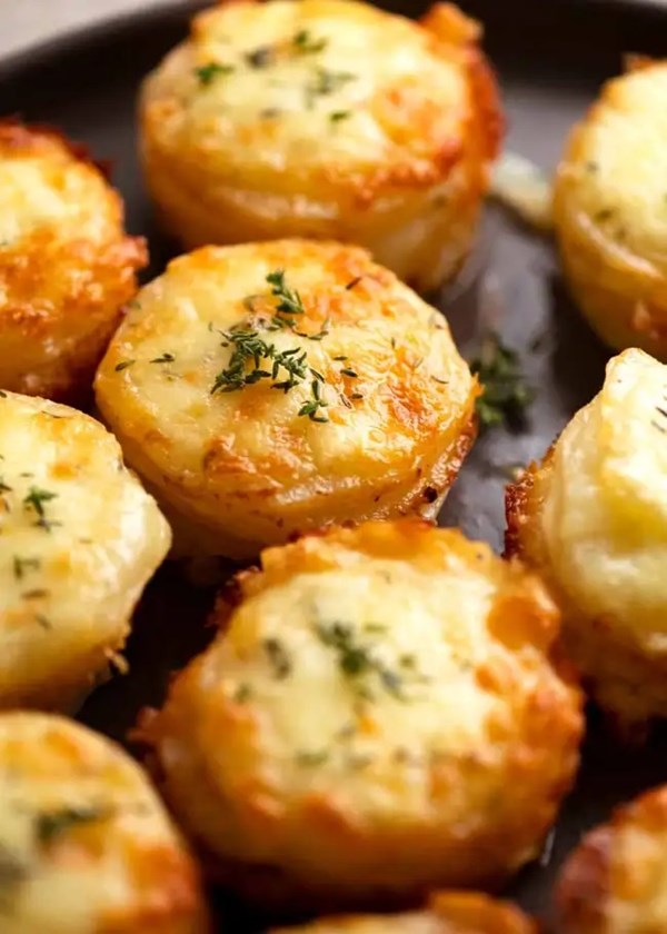 Cheesy mini potato gratin stacks
