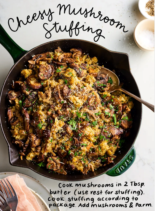Cheesy mushroom stuffing