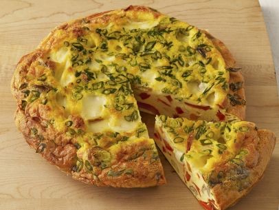Cheesy pepper and mushroom frittata