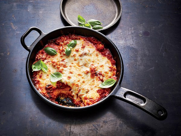 Cheesy polenta skillet