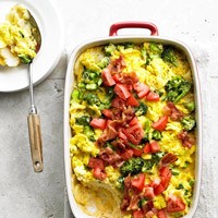 Cheesy potato bake with eggs