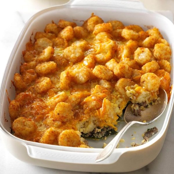 Cheesy potato egg bake