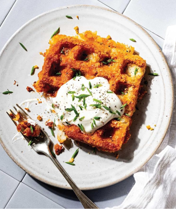 Cheesy potato waffles
