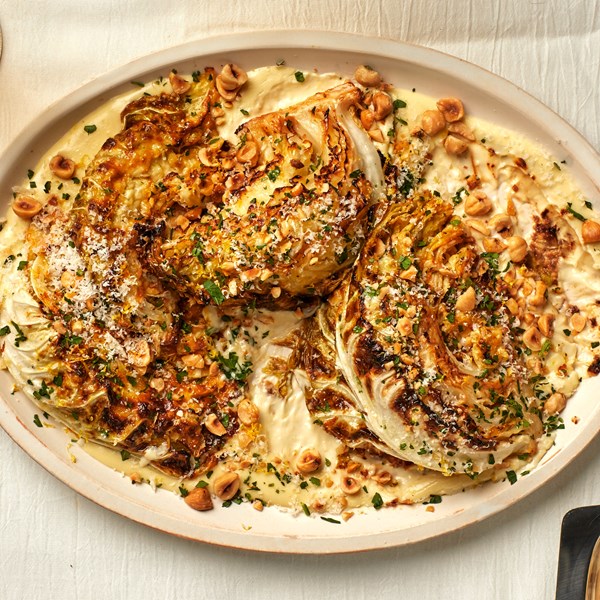 Cheesy roasted cabbage wedges 