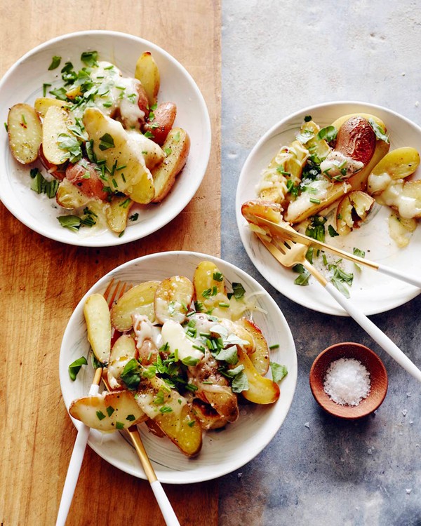 Cheesy roasted fingerling potatoes
