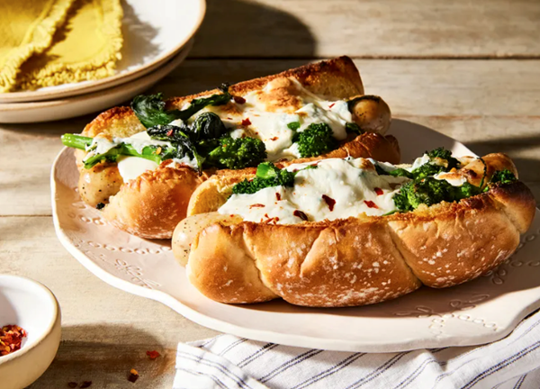 Cheesy sausage & broccoli rabe melt